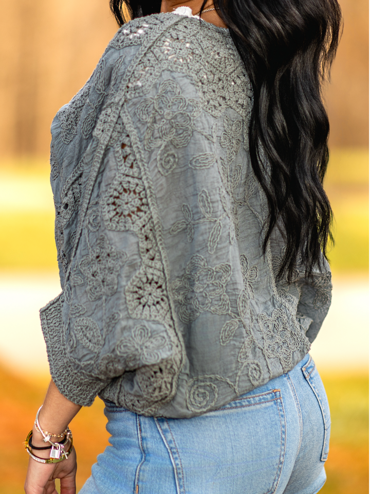 POL Wildflower Crochet Cardigan