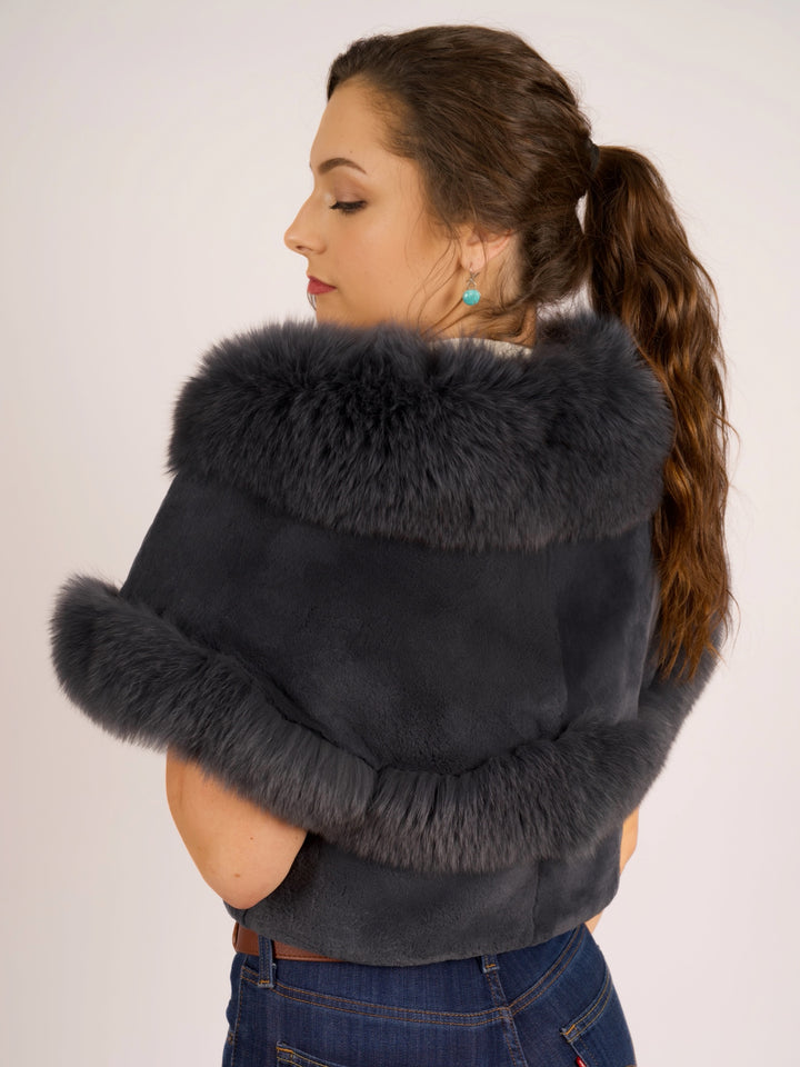 Premium Rabbit & Fox Fur Cape