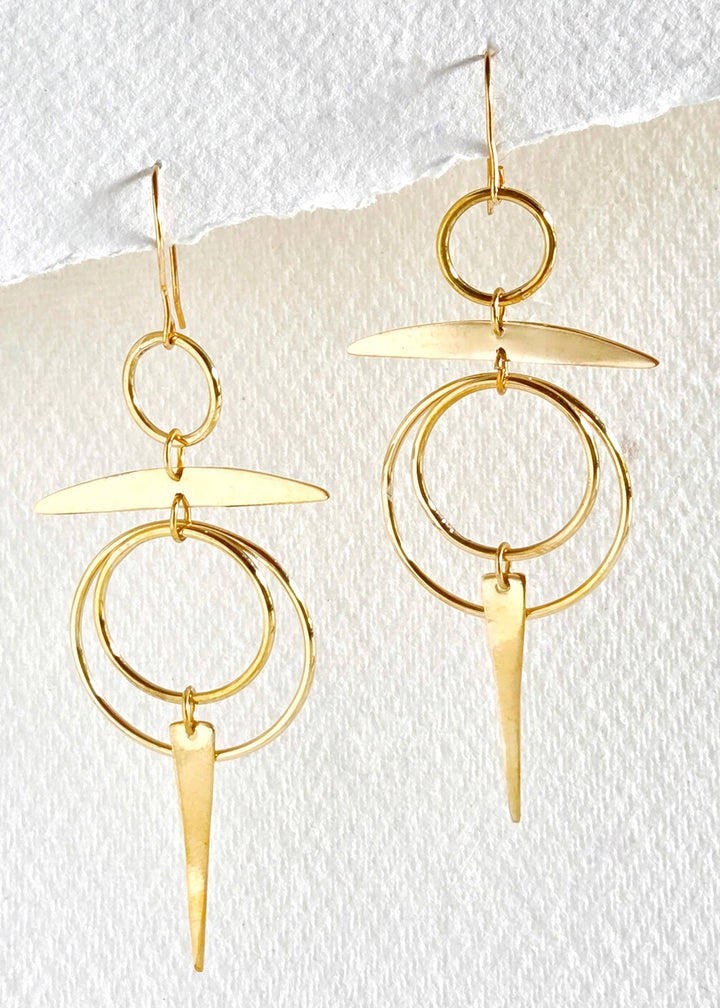 Brass Hoop Light Chandelier Earrings
