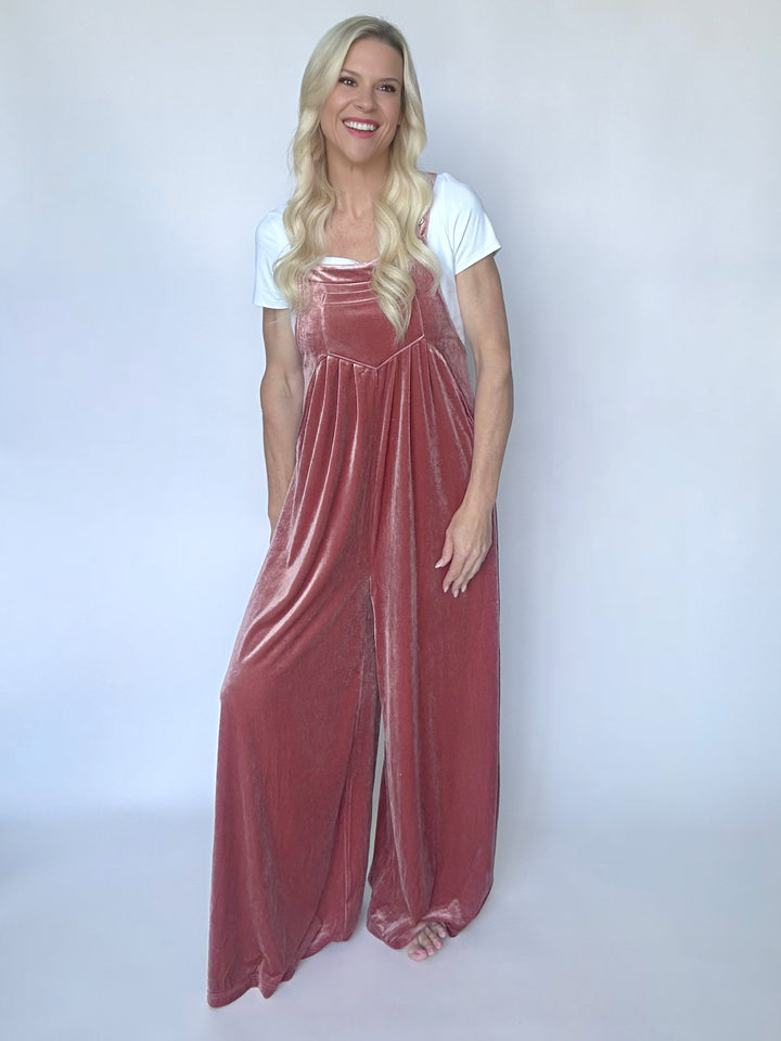 Velvet Dream Wide Leg Overalls