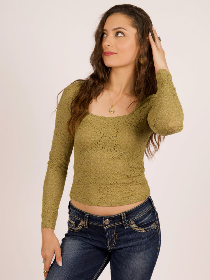 Juniper Square Neck Floral Lace Top
