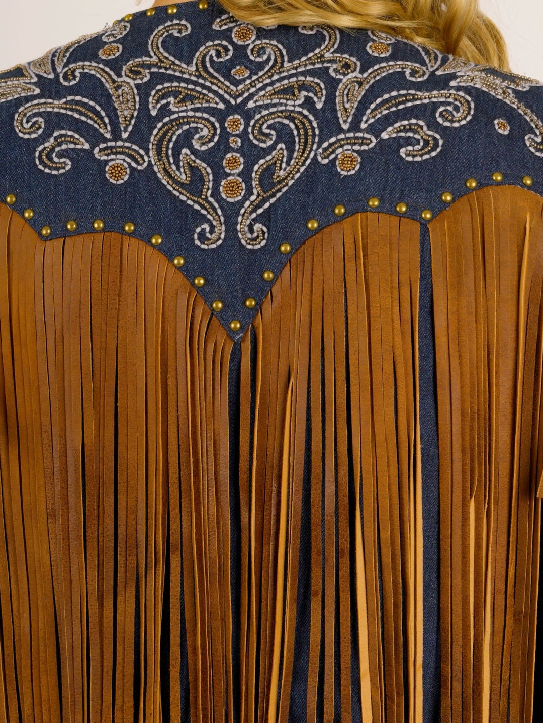 Western Cowgirl Embroidered Leather Fringe Jacket