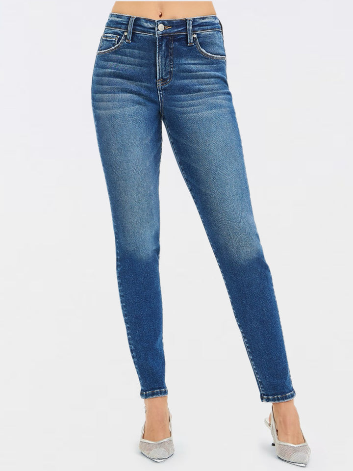 Risen Tummy Control Ankle Skinny Jeans