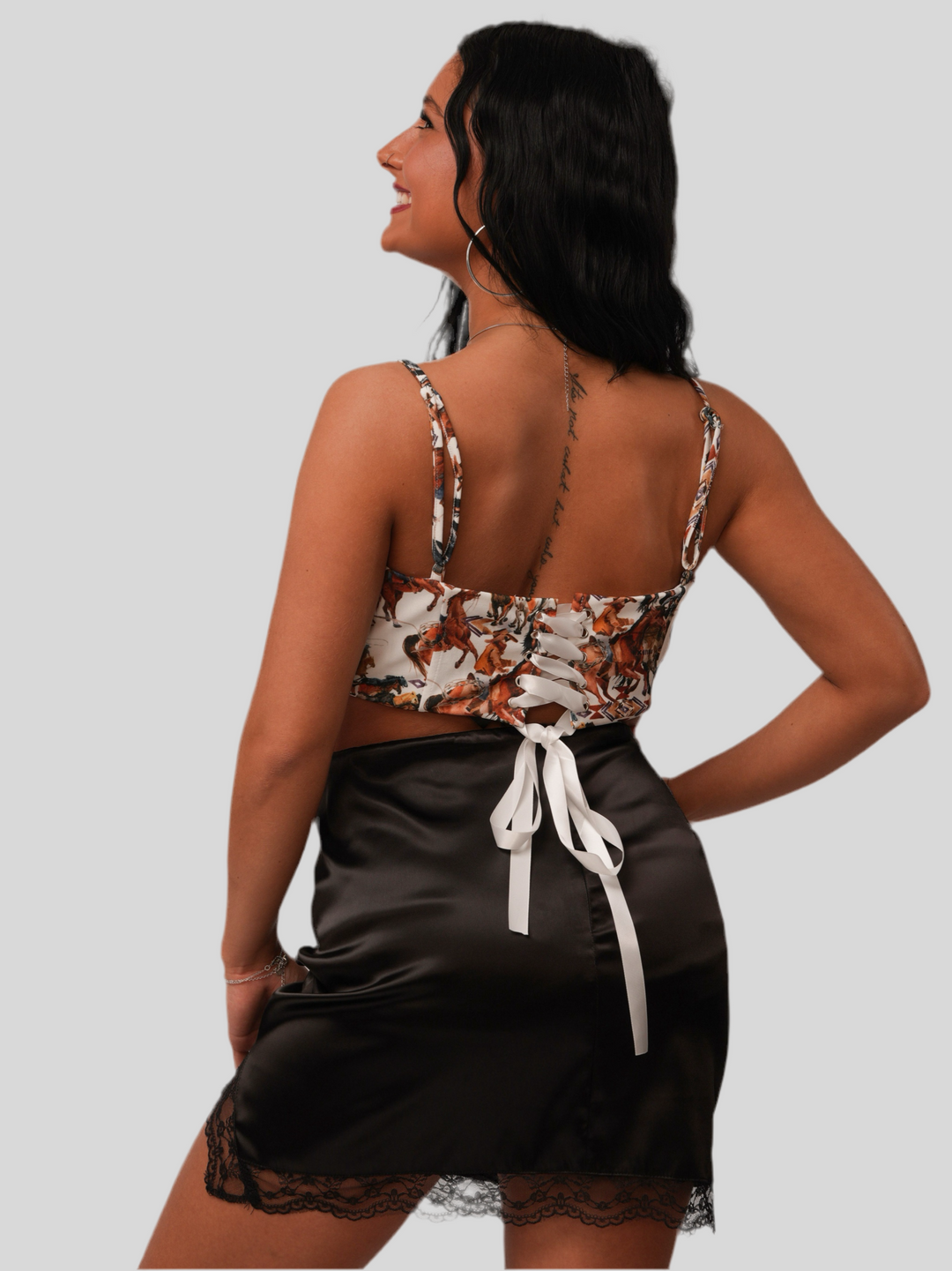 Satin Lace Skort