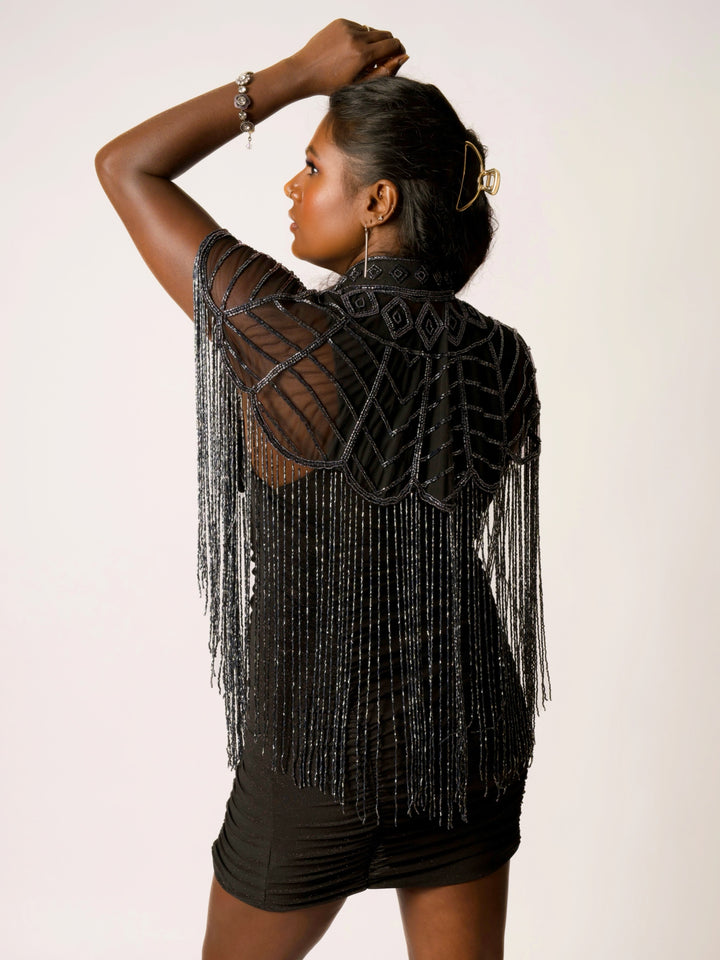 Gun Metal Beaded Cape