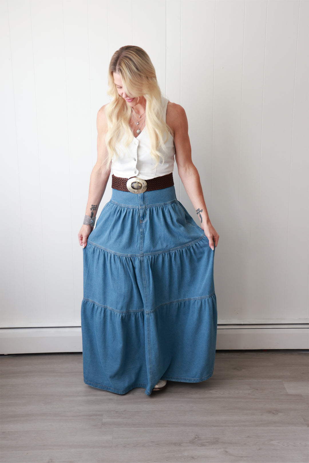 Denim Delight Maxi Skirt