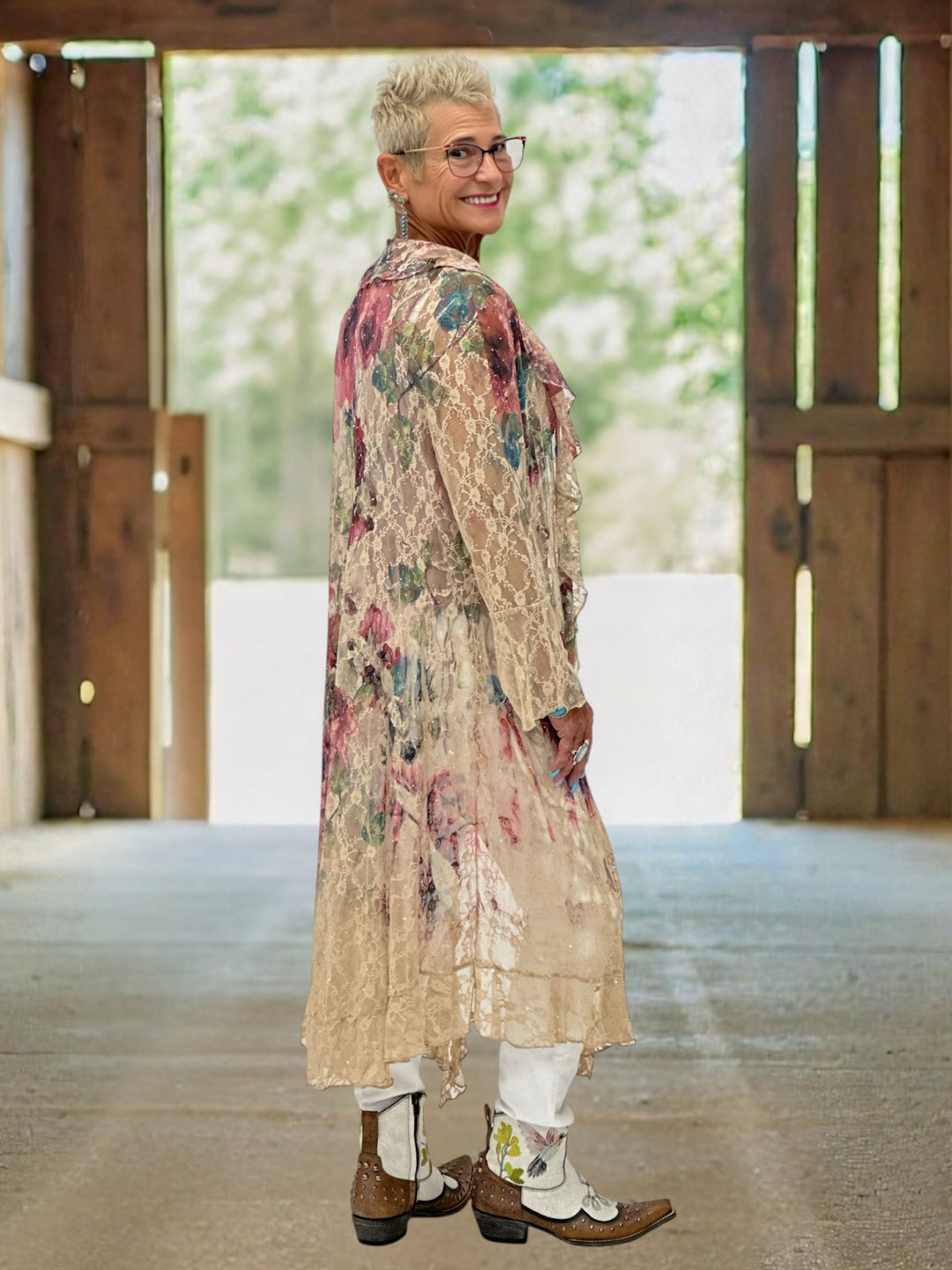 Emily Rose Rhinestone Lace Duster