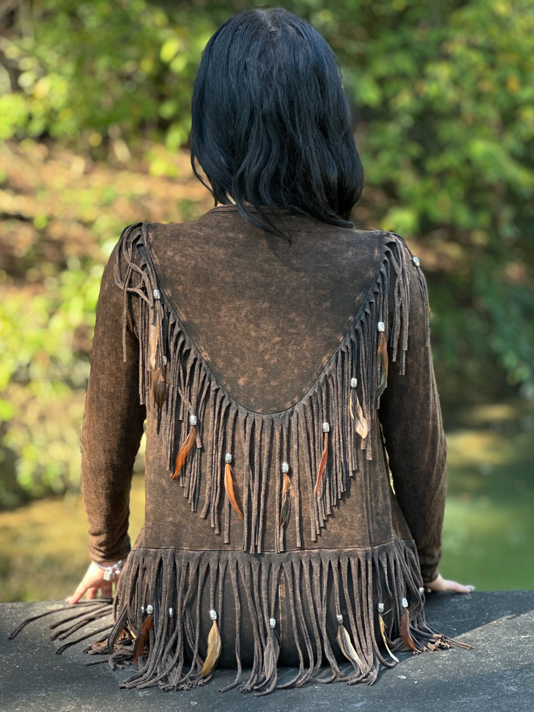 Fringe & Feather Mineral Wash Western Jacket
