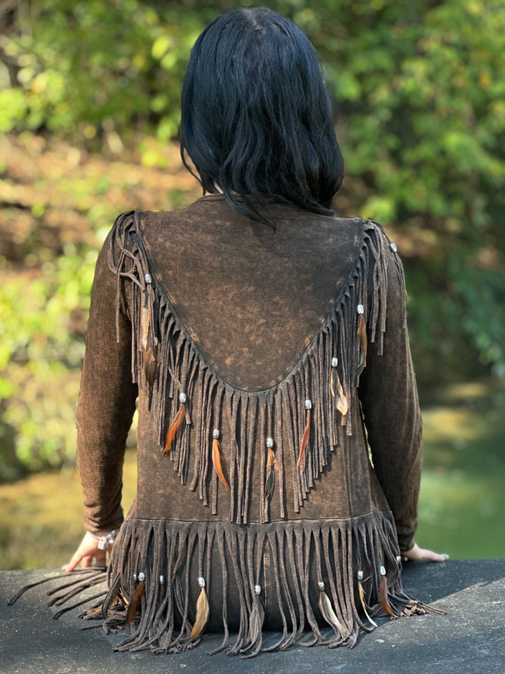 Fringe & Feather Mineral Wash Western Jacket