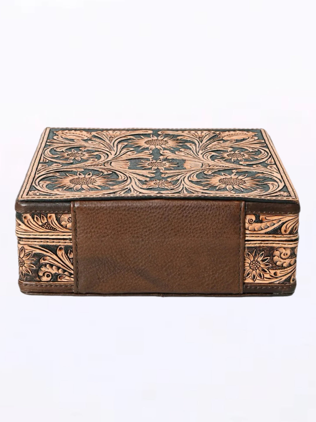 Royal Tooled Leather Locking Jewelry Box