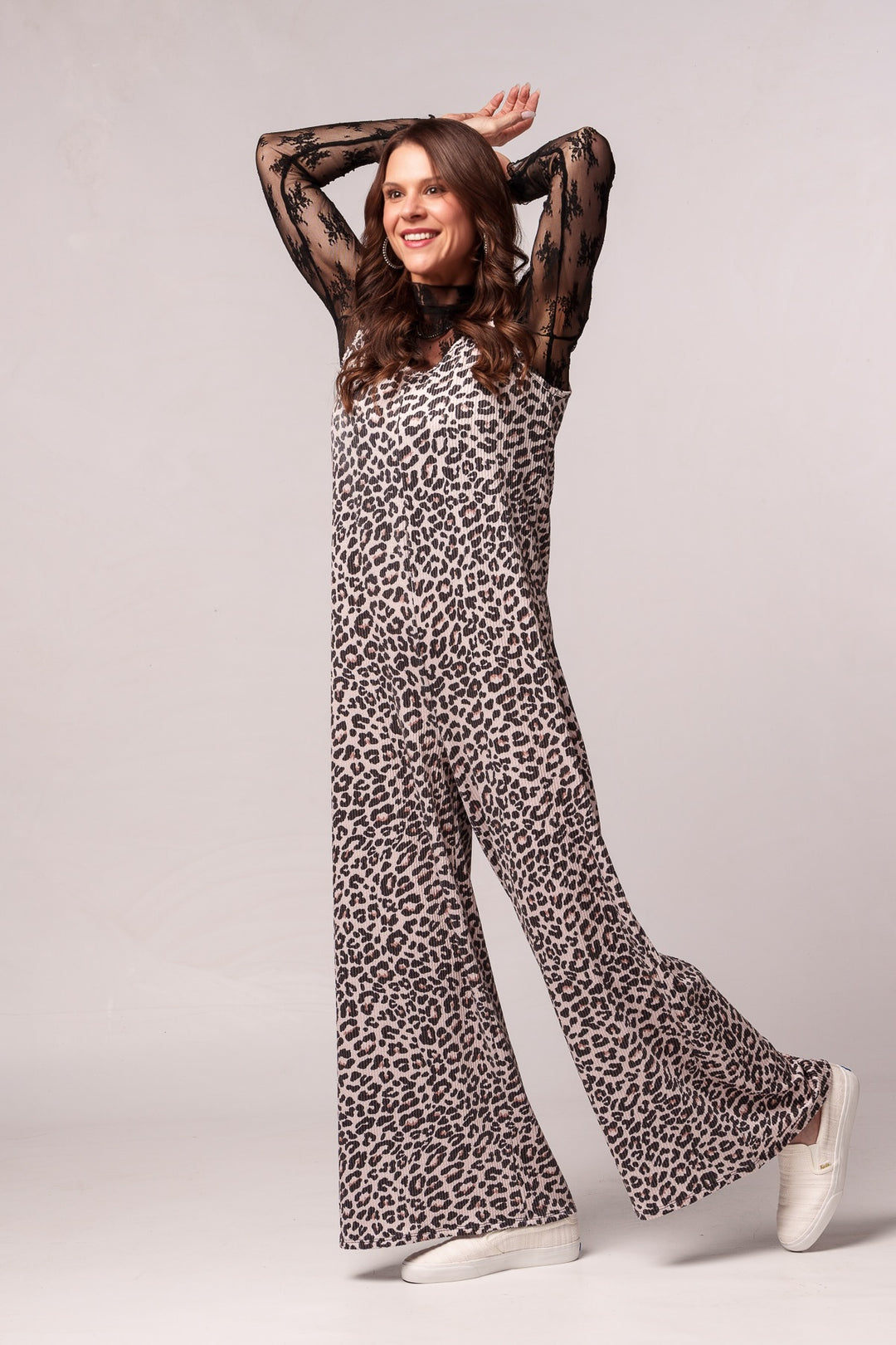 Fierce Yet Cozy Leopard Jumpsuit