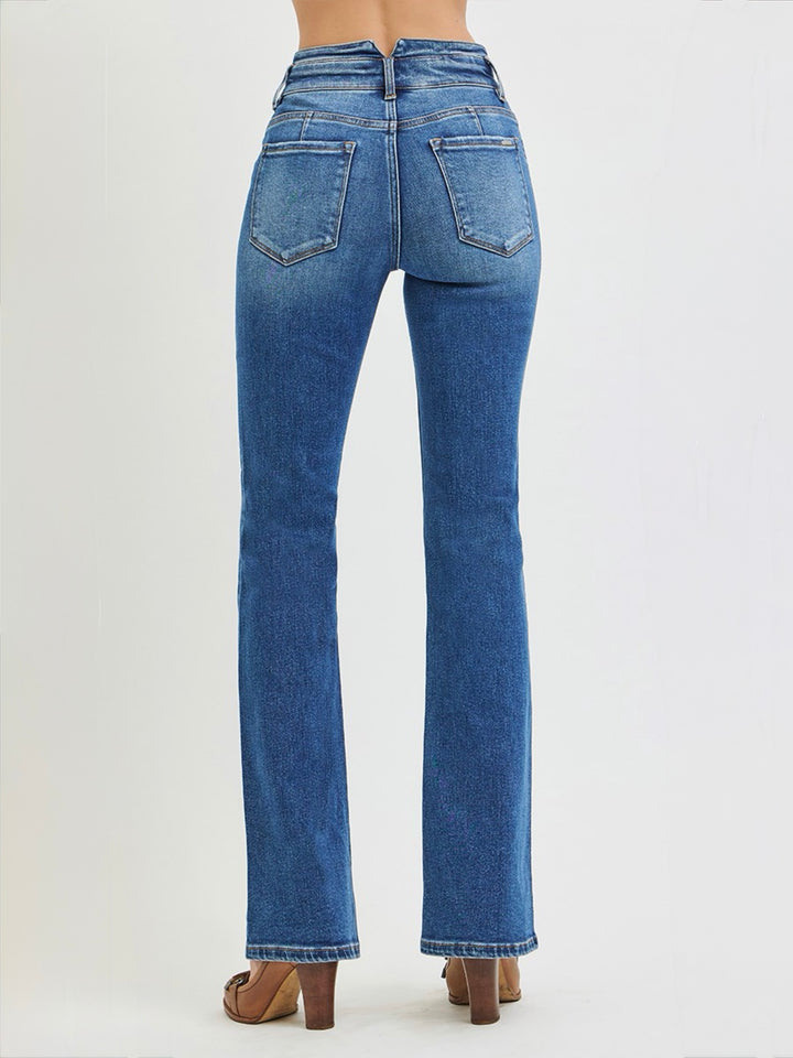 Risen Mid Rise Western Yoke Bootcut Jeans