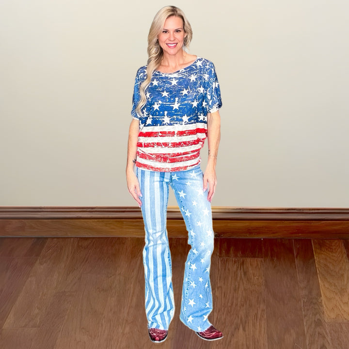 Judy Blue Stars and Stripe Flares