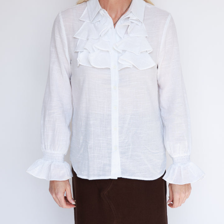 Ruffle my Feathers Button Down Blouse