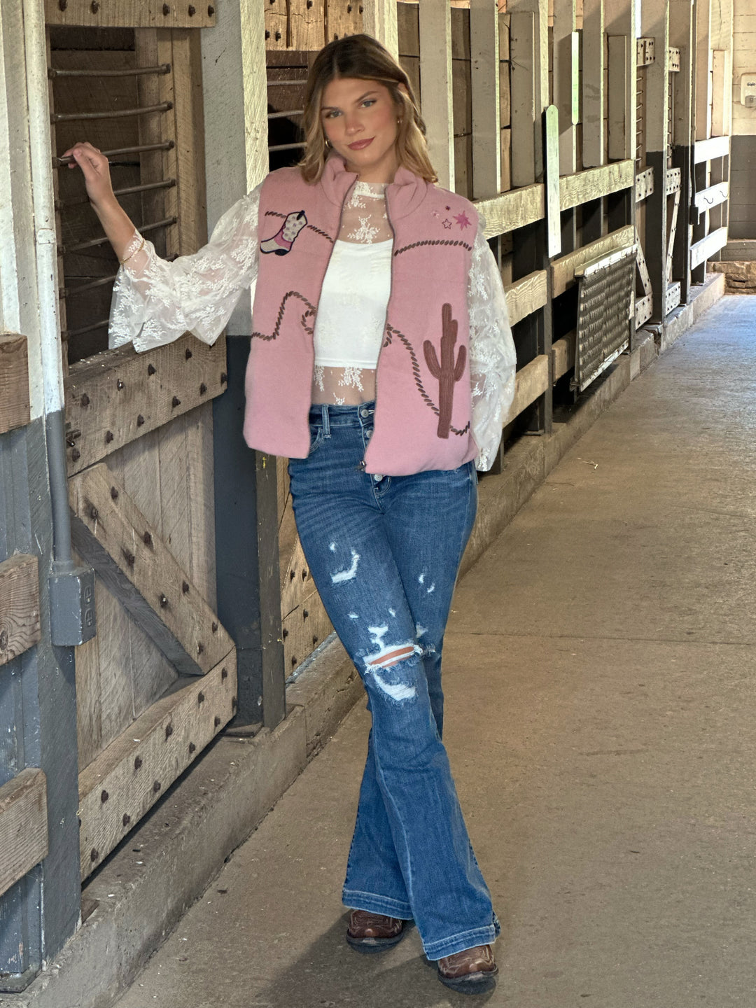 Desert Rose Western Print Vest