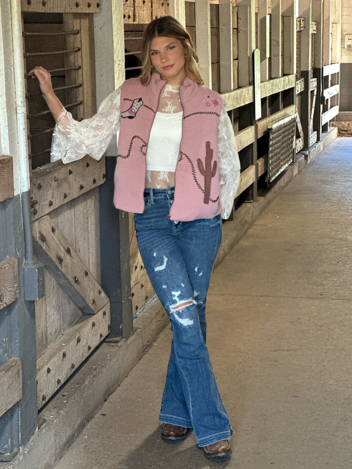 Desert Rose Western Print Vest