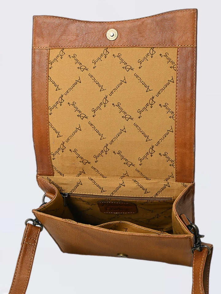 Western Saddle Box Bag - Handcrafted Full-Grain Leather Crossbody