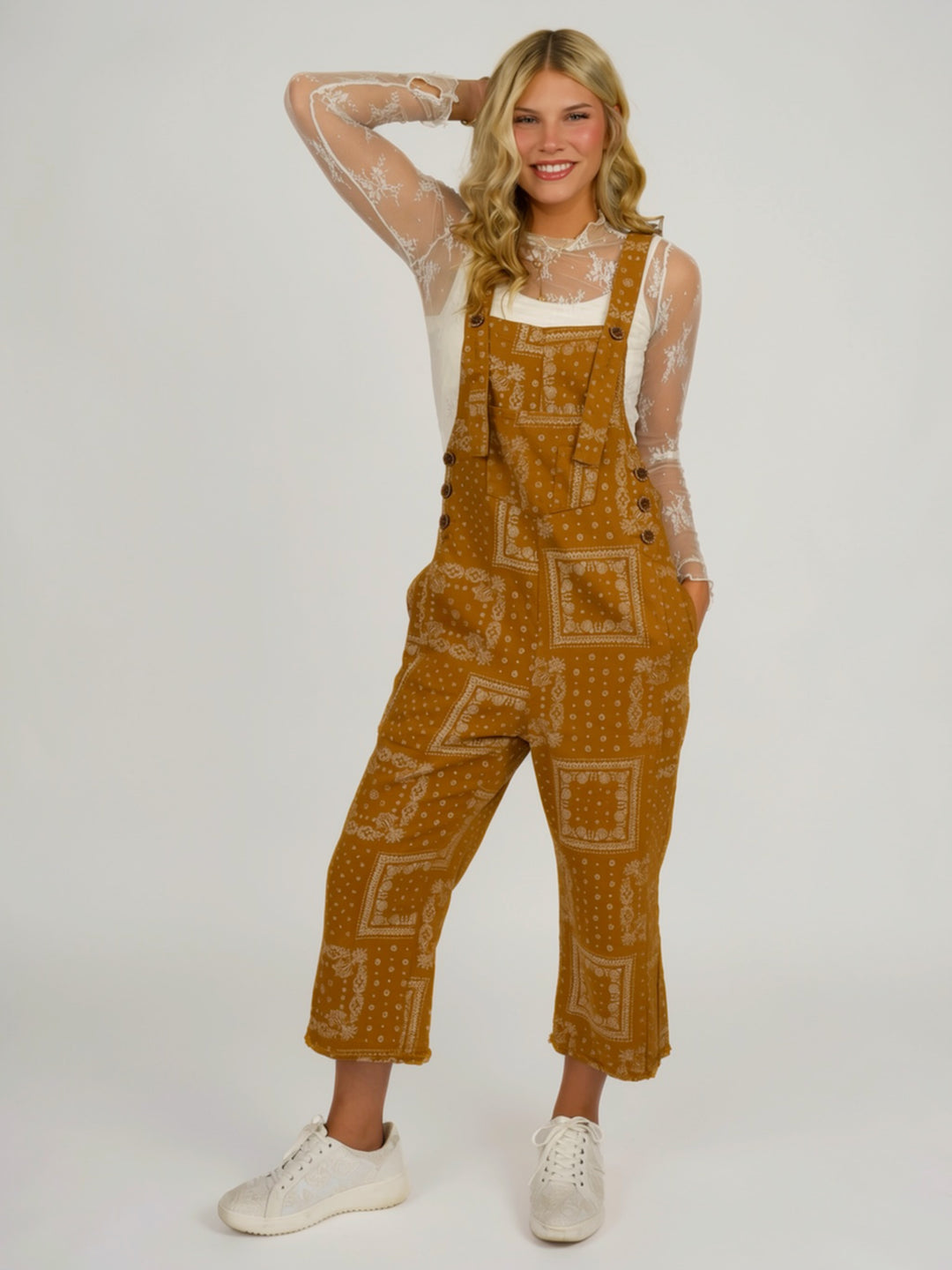 Bandana Print Overalls