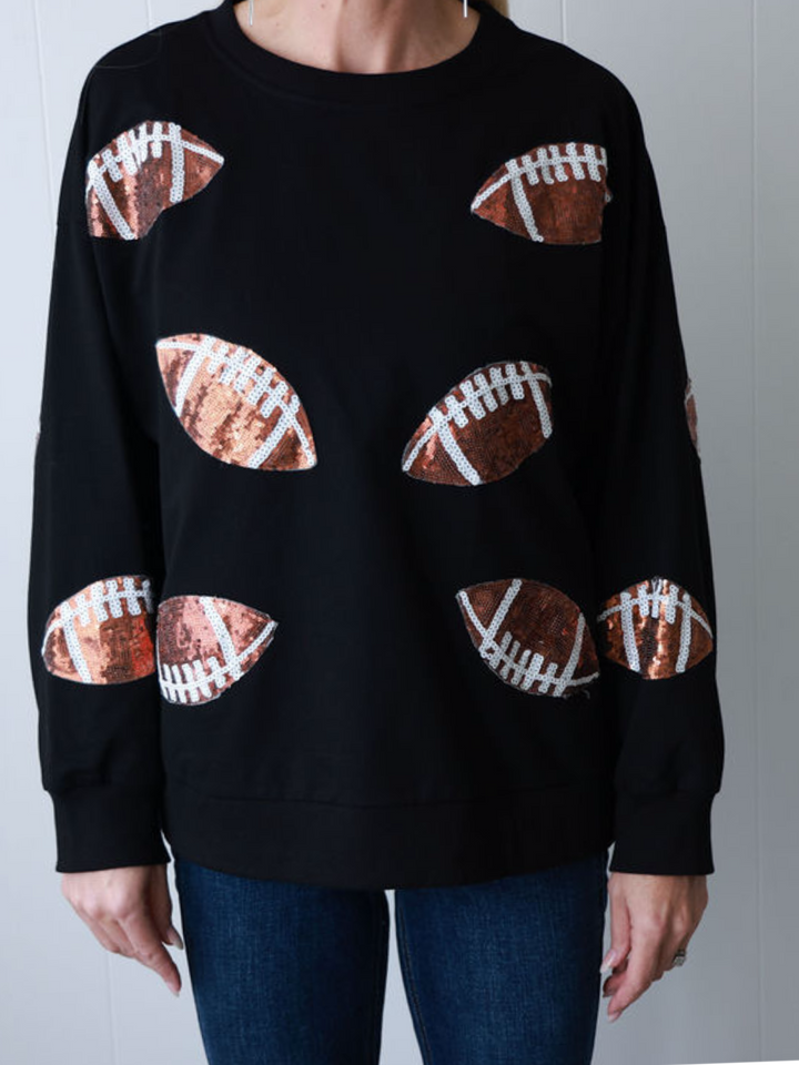 Sequin Football Sweatshirt