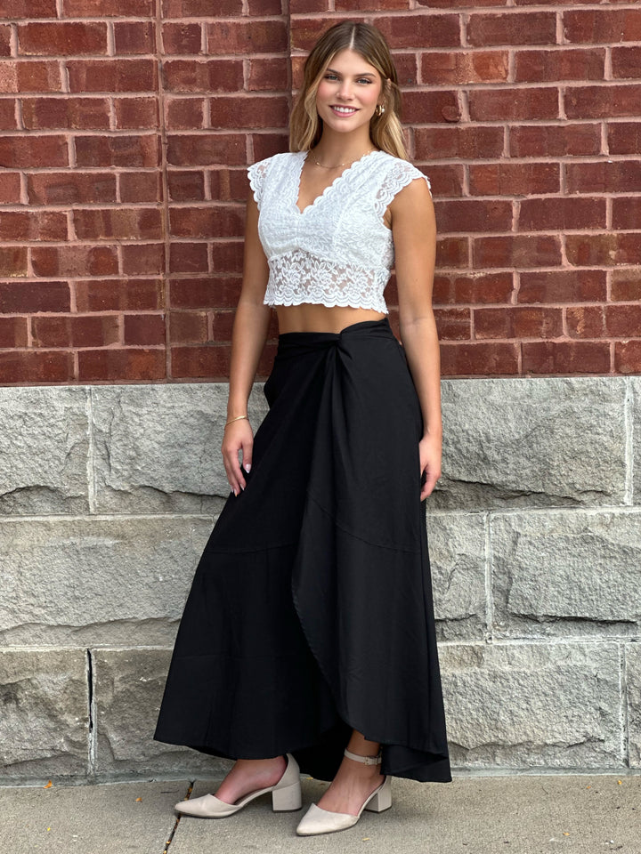 Wrap and Go Faux Wrap Maxi Skirt