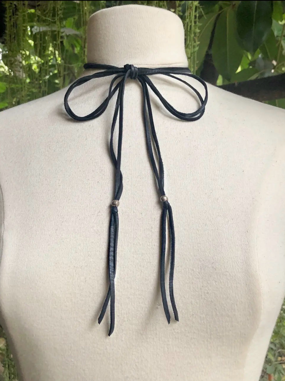Black Deerskin Leather Wrap - Multi-Wear Versatile Jewelry Accessory