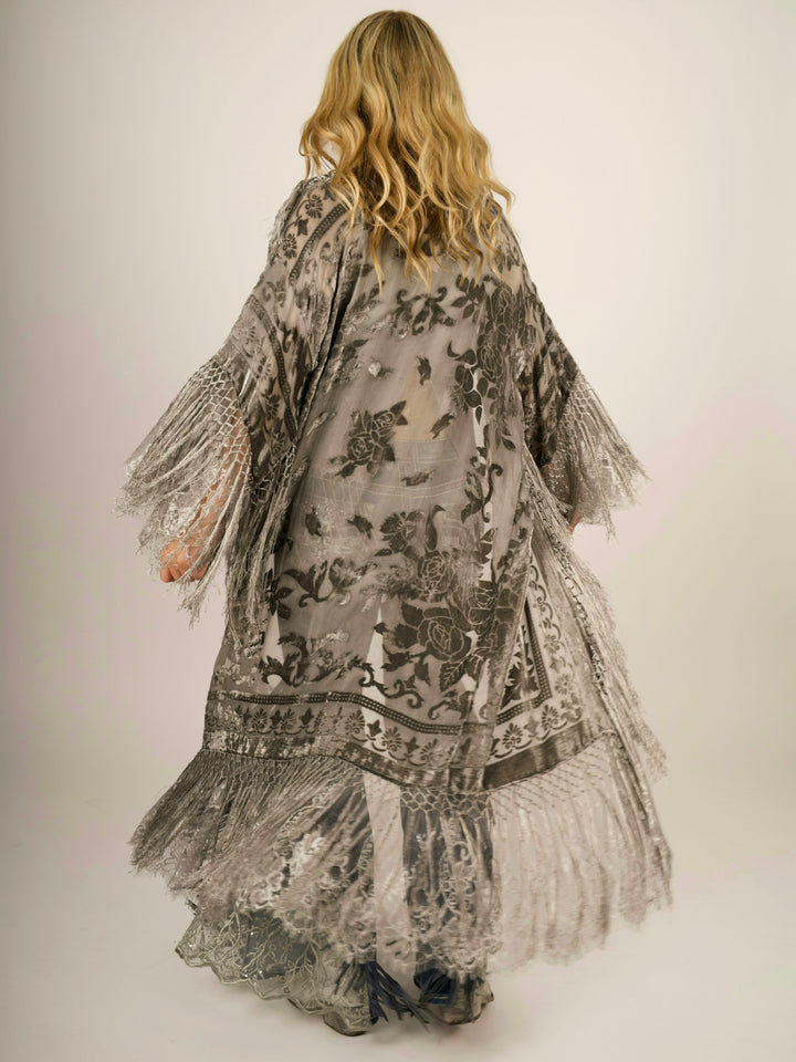 Stevie Nicks Burnout Velvet & Lace Duster