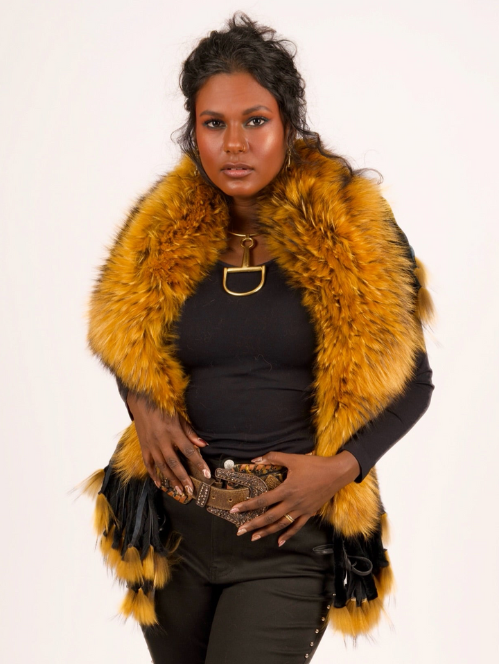 Golden Raccoon Fur Collar