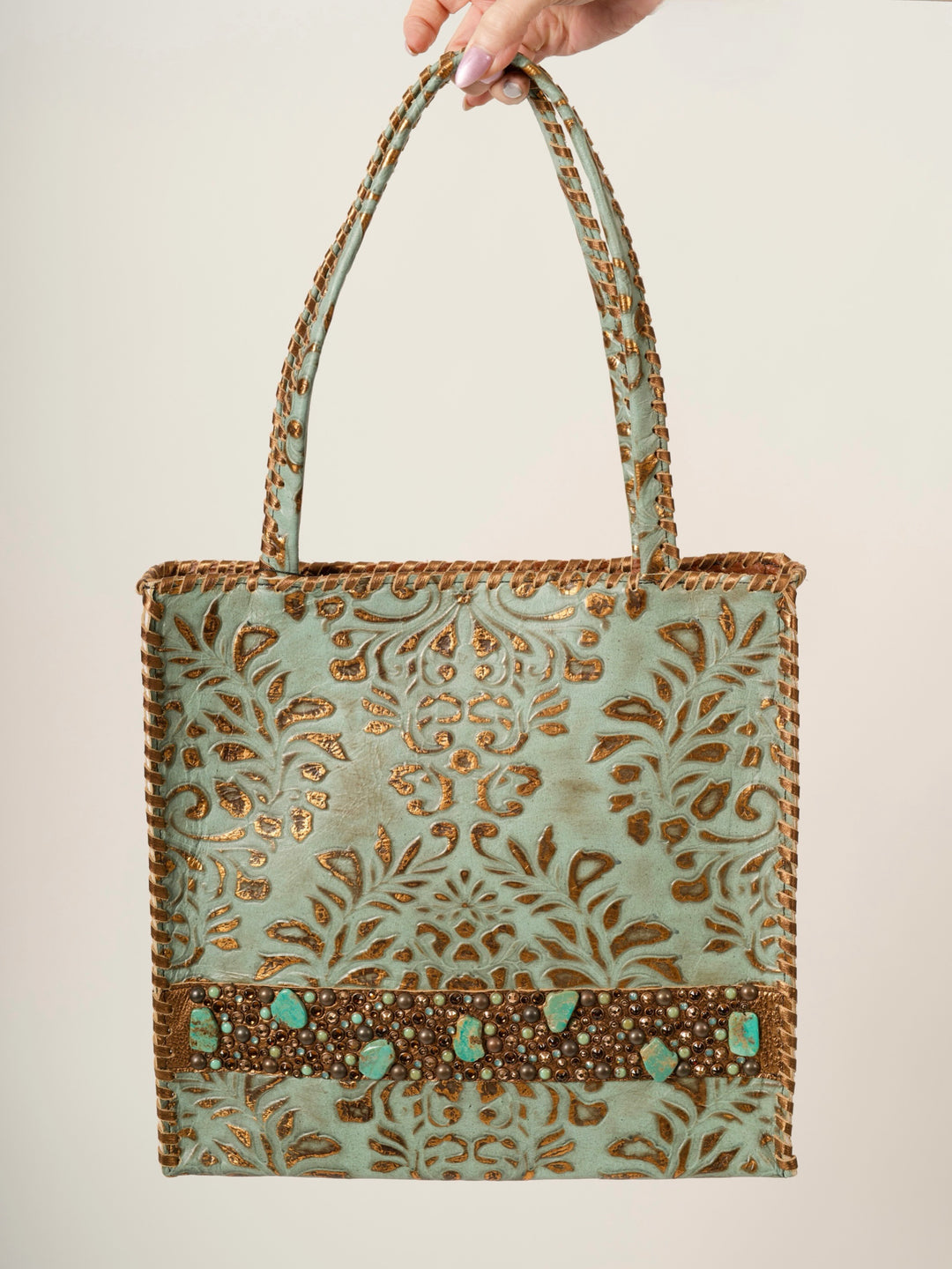 Kurtmen Turquoise Galaxy Tall Box Tote Bag