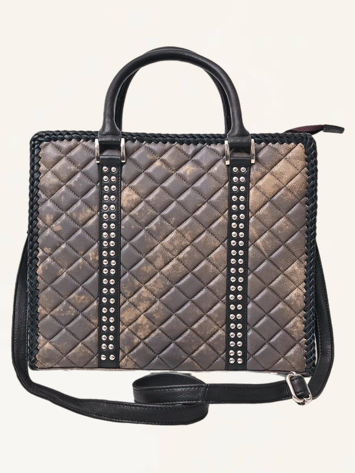 Urban Chic Quilted Leather Tote Handbag
