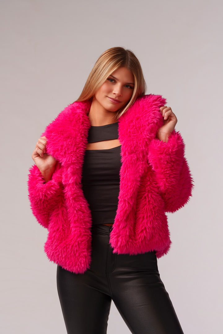 Fuchsia Luxury Vibes Soft Fur Coat