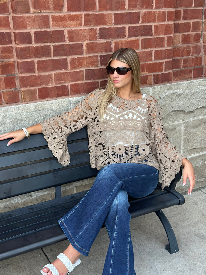 POL Bohemian Goddess Crochet Top