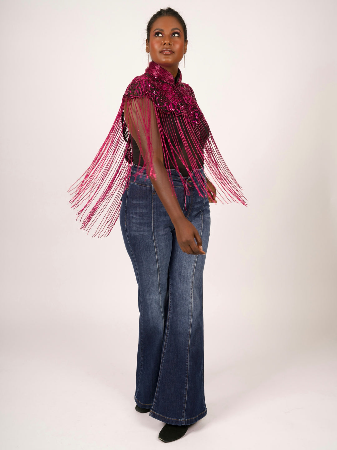 Hot Pink Beaded Cape