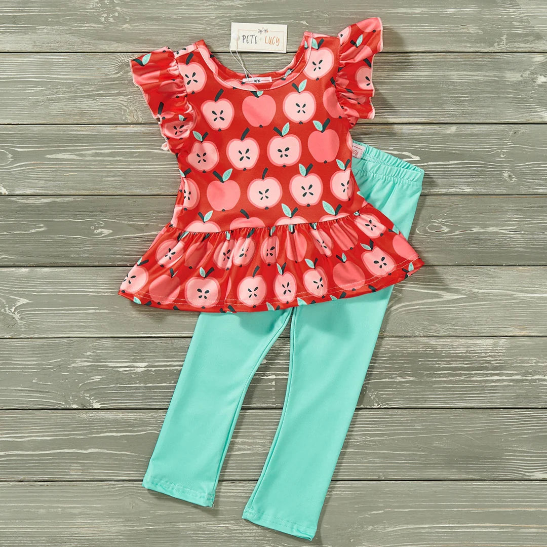 Girls Apple 2-Piece Set - Salt and Grace Boutique