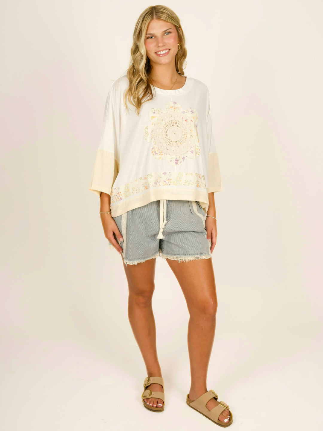 Vintage Soul Boho Chic Embroidered Short Sleeve Top