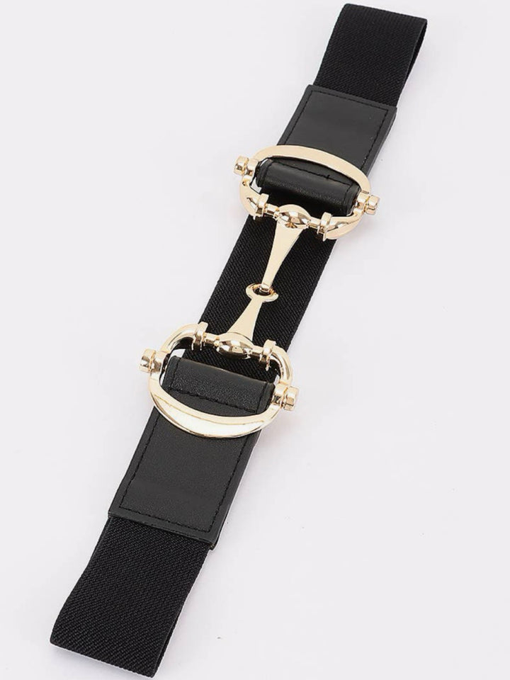 Vegan Leather Horse Bit Elastic Belt