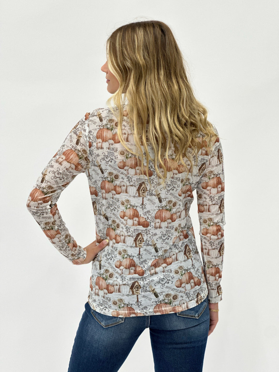 Pumpkin Patch Mesh Top