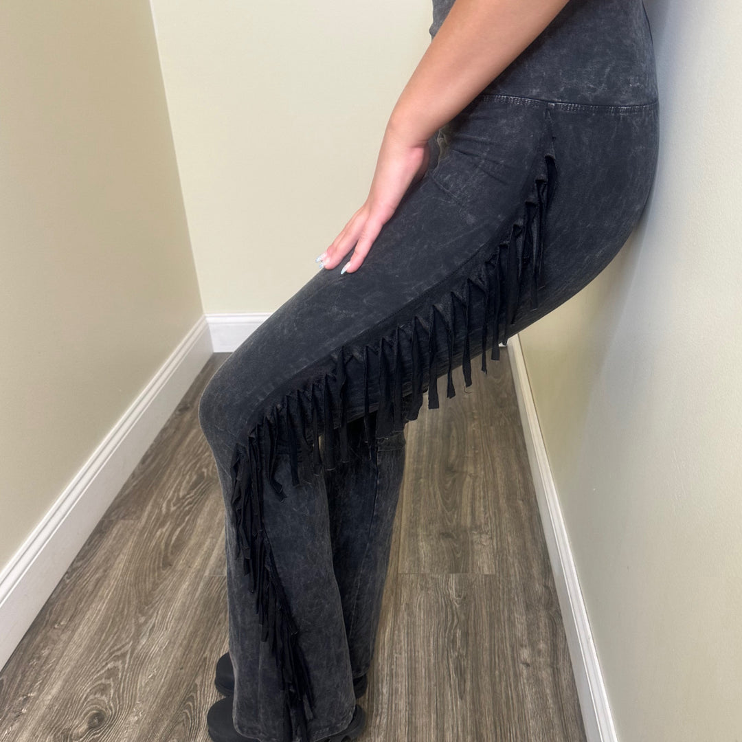 High Waist Chic Fringe Leggings - Salt and Grace Boutique