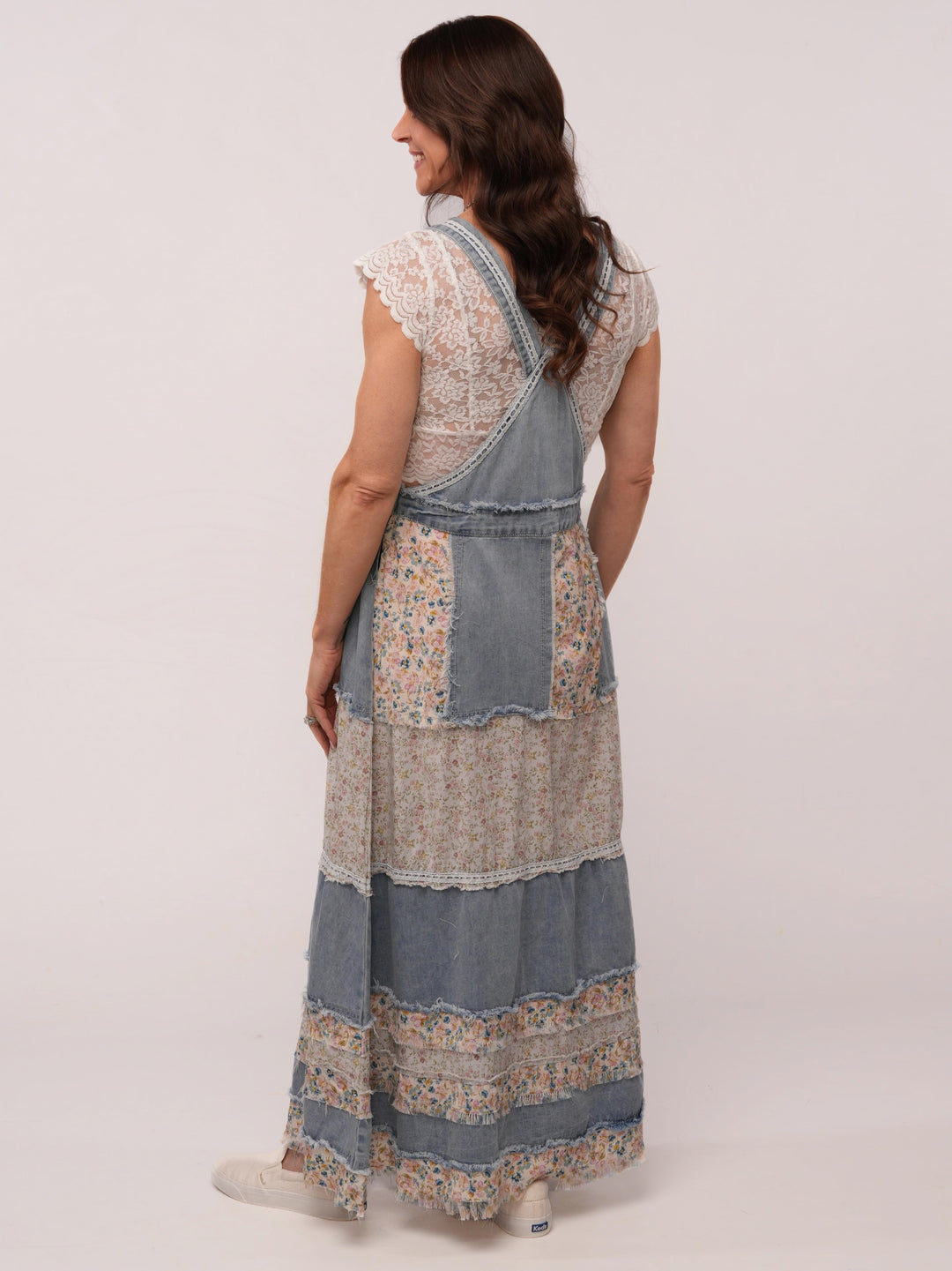 POL Denim Overall Maxi Dress