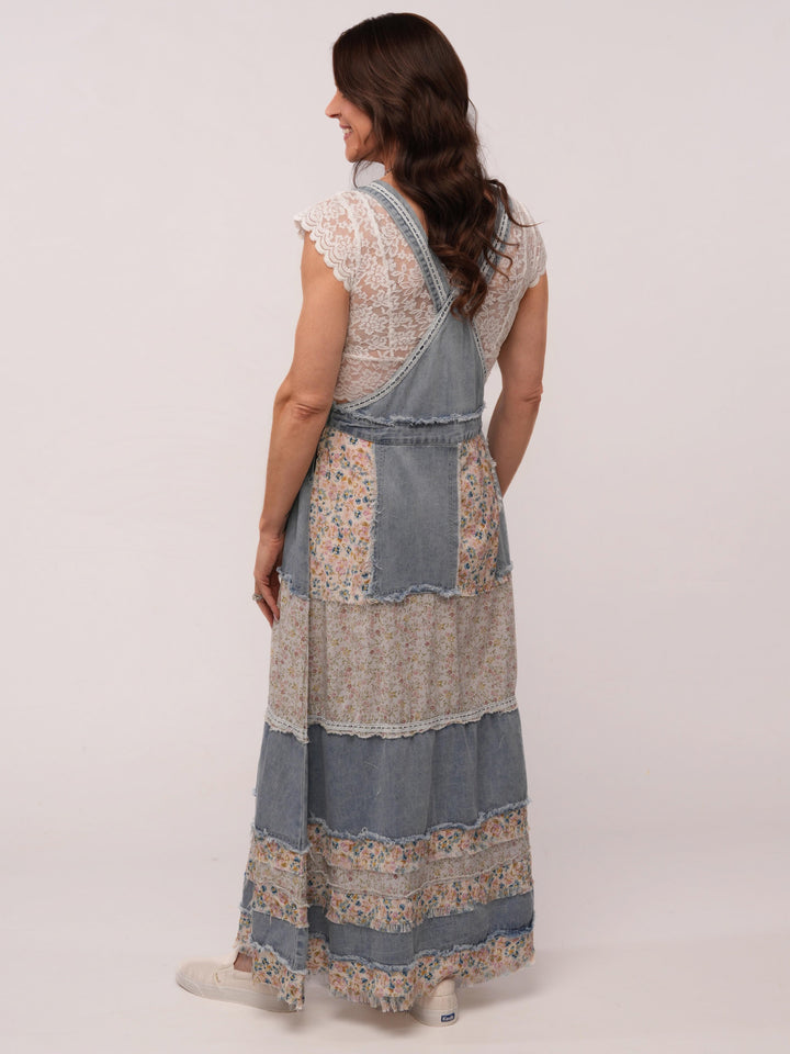 POL Denim Overall Maxi Dress