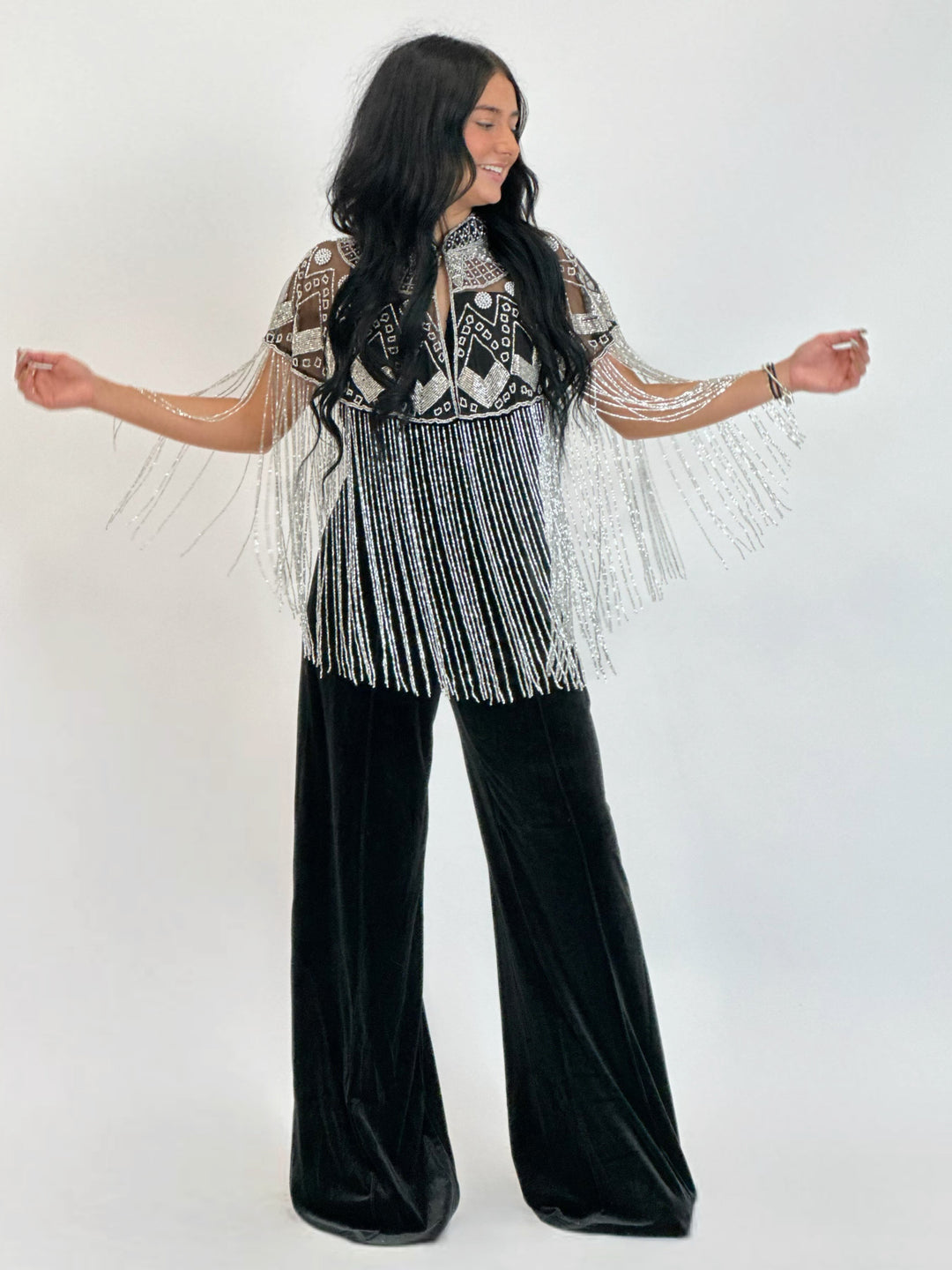 Silver Beaded Cape