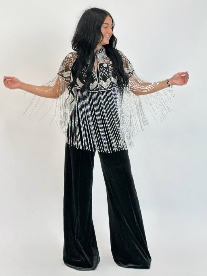 Silver Beaded Cape