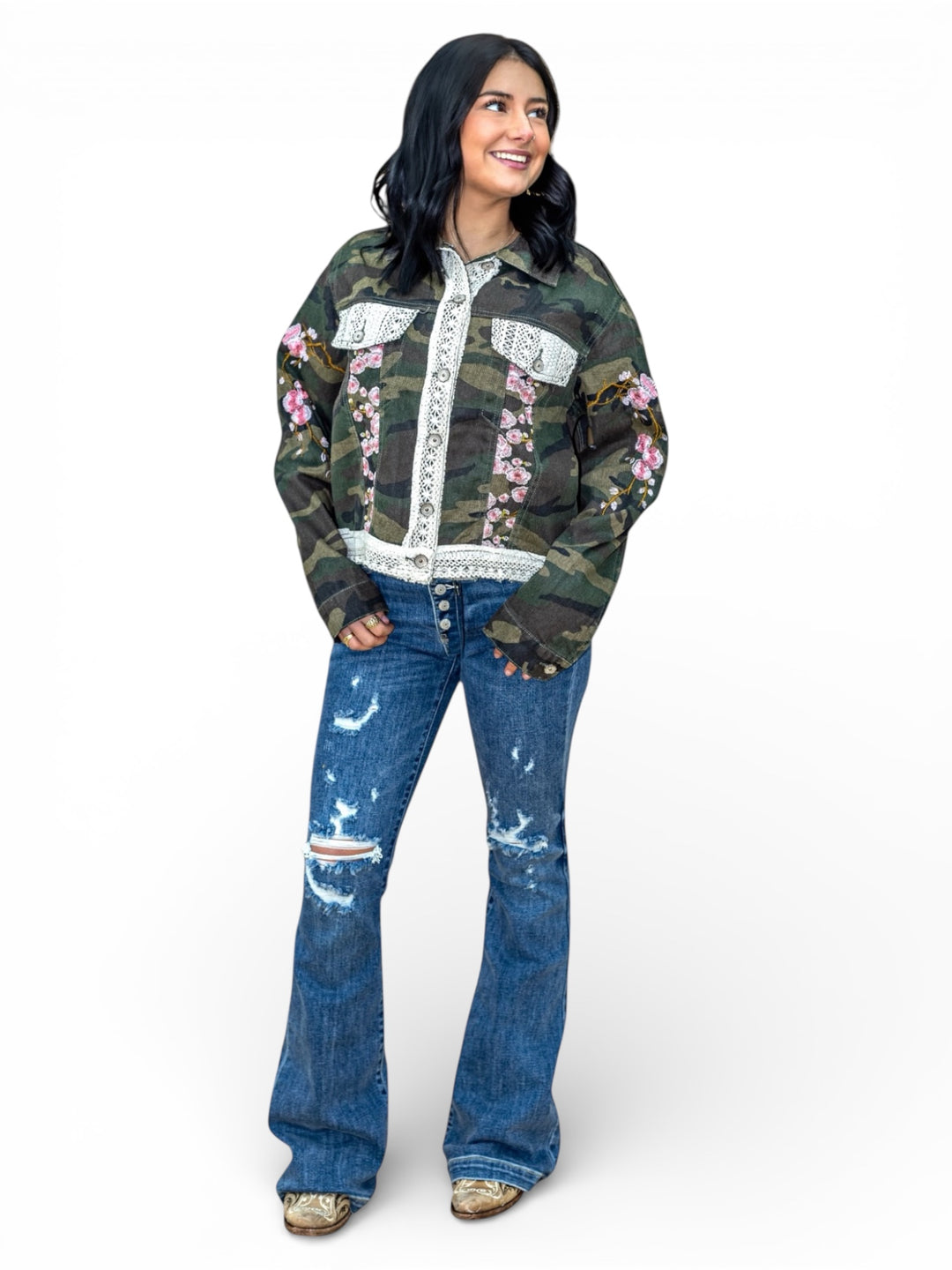 POL Vintage Floral Camo Jacket