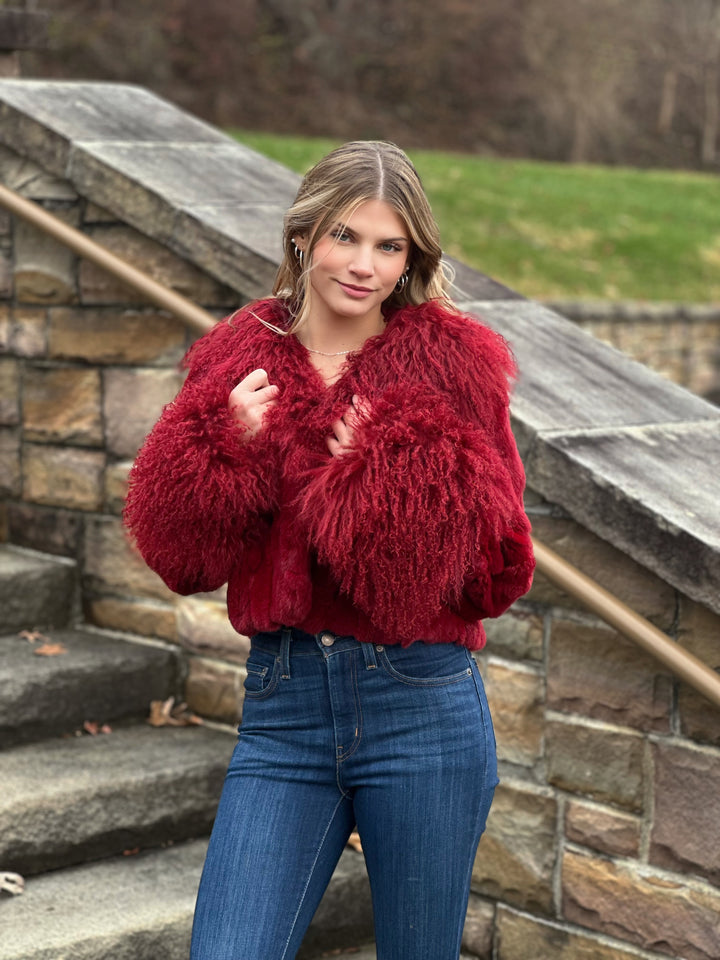 The Victoria Genuine Rabbit & Lamb Fur Coat