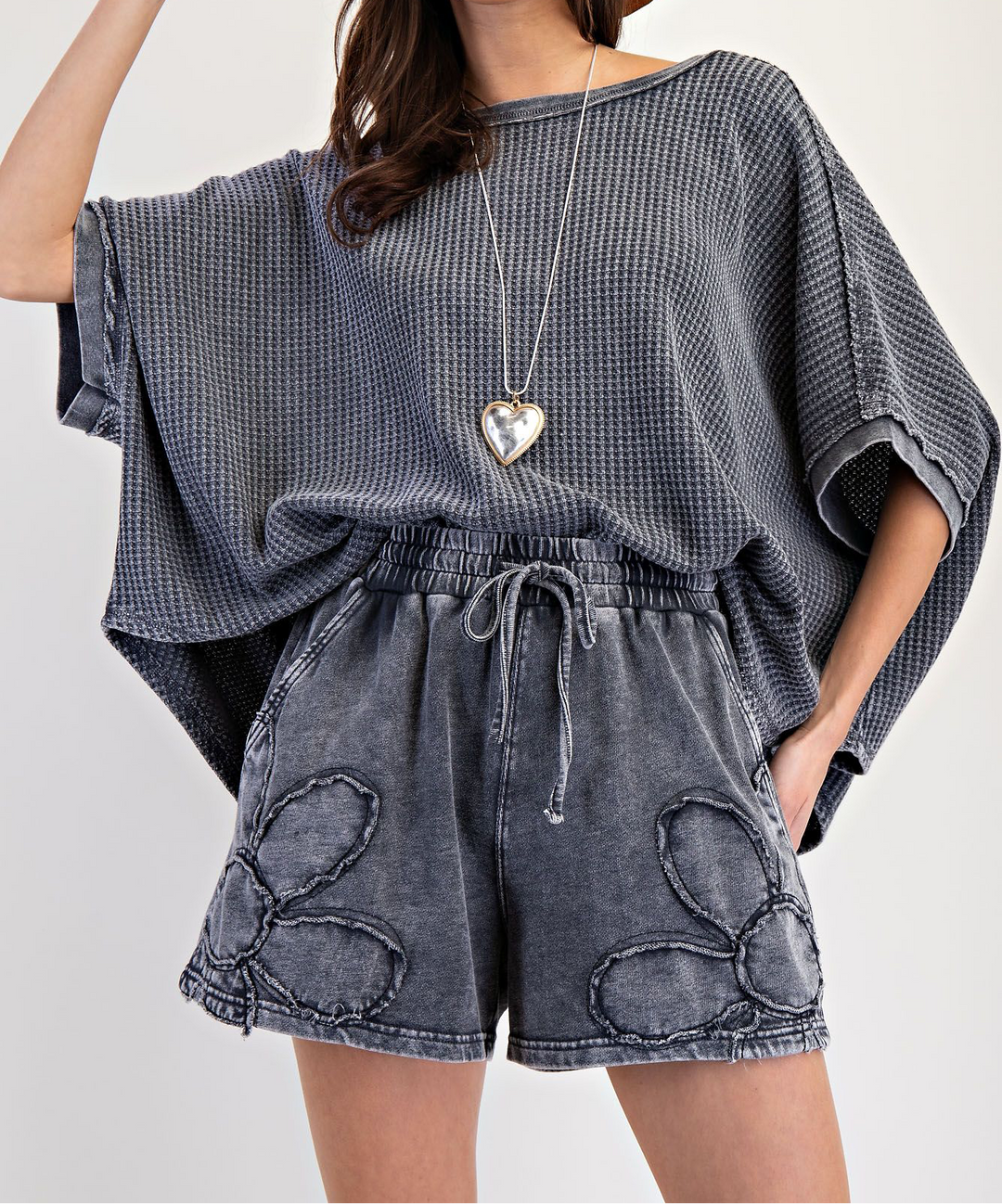 Cozy Day Thermal Mineral Washed Oversized Tee