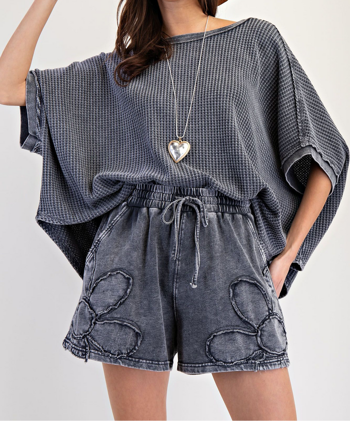 Cozy Day Thermal Mineral Washed Oversized Tee