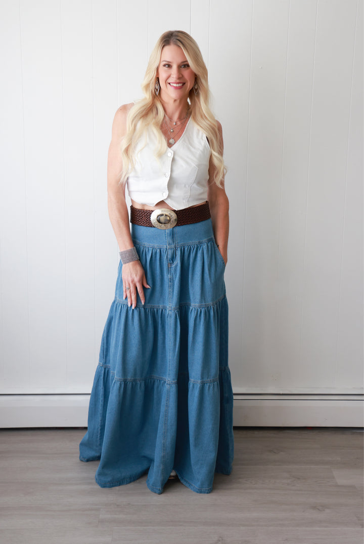 Denim Delight Maxi Skirt