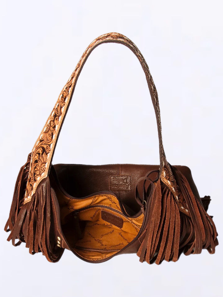 Premium Hand-Tooled American Darling Leather Hobo Bag