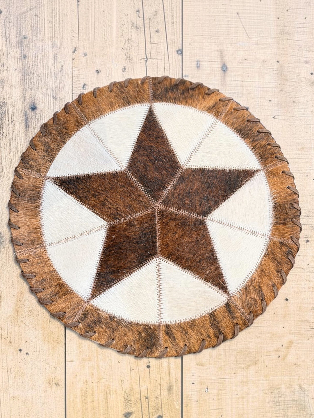 16” Round Cowhide Star Placemat