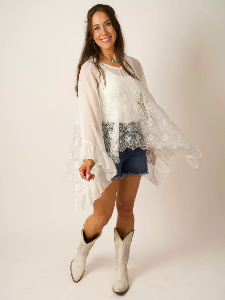 Oversized Bohemian Lace Blouse