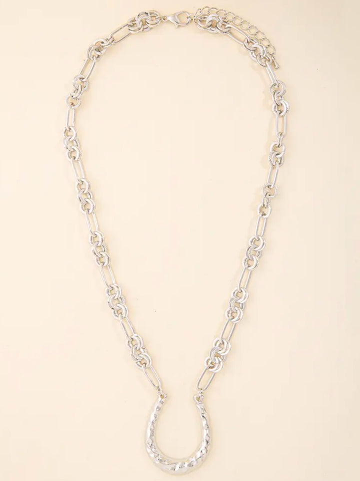 Open Horseshoe Pendant Necklace